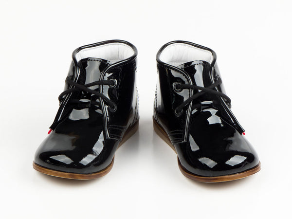 Emel Black Patent Leather Lace Up Shoes (e2393)