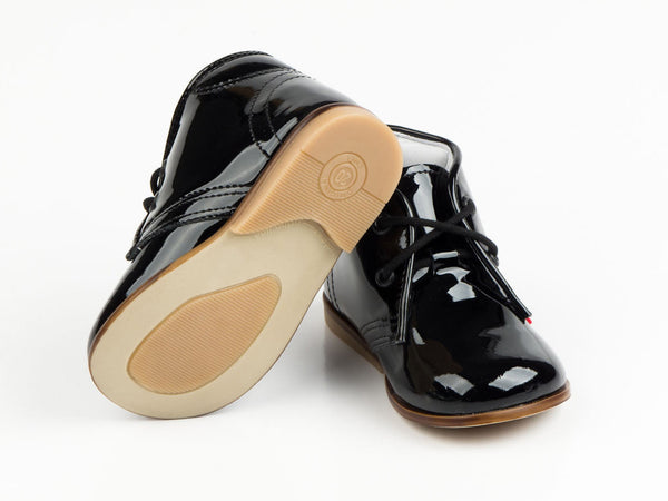 Emel Black Patent Leather Lace Up Shoes (e2393)
