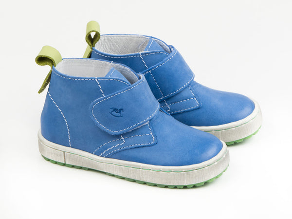 Emel Blue Leather Velcro Casual Shoes (e2470-10)