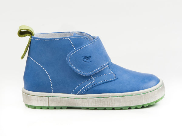 Emel Blue Leather Velcro Casual Shoes (e2470-10)