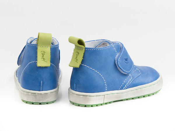 Emel Blue Leather Velcro Casual Shoes (e2470-10)