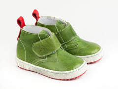 Emel Green Leather Velcro Casual Shoes (e2470-15)