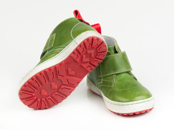 Emel Green Leather Velcro Casual Shoes (e2470-15)