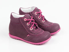 Emel Purple Leather Lace Up Casual Shoes (e716-1)
