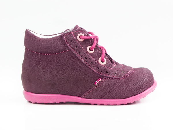 Emel Purple Leather Lace Up Casual Shoes (e716-1)