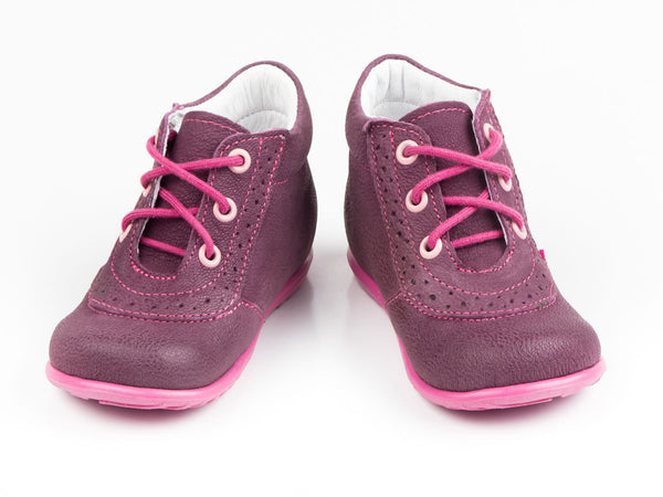 Emel Purple Leather Lace Up Casual Shoes (e716-1)